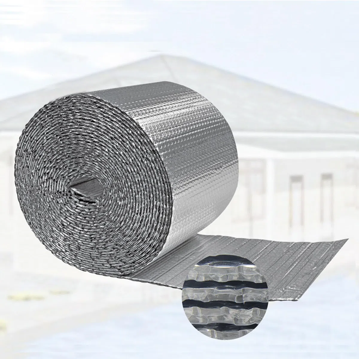 Rollo Aislante Termico Reflexivo Autoadhesivo Lámina Aislante Doble Cara para Frío y Calor Aislamiento Radiadores para Paredes Techo Suelo Furgonetas Buhardillas Garaje(Size:1x15m)