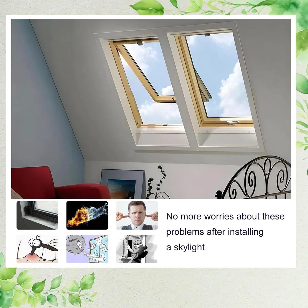 Ventana de techo de tragaluz resistente para techos inclinados y planos, iluminación interior de ático y sótano, cubierta de ventana de solárium, 75 x 80 cm