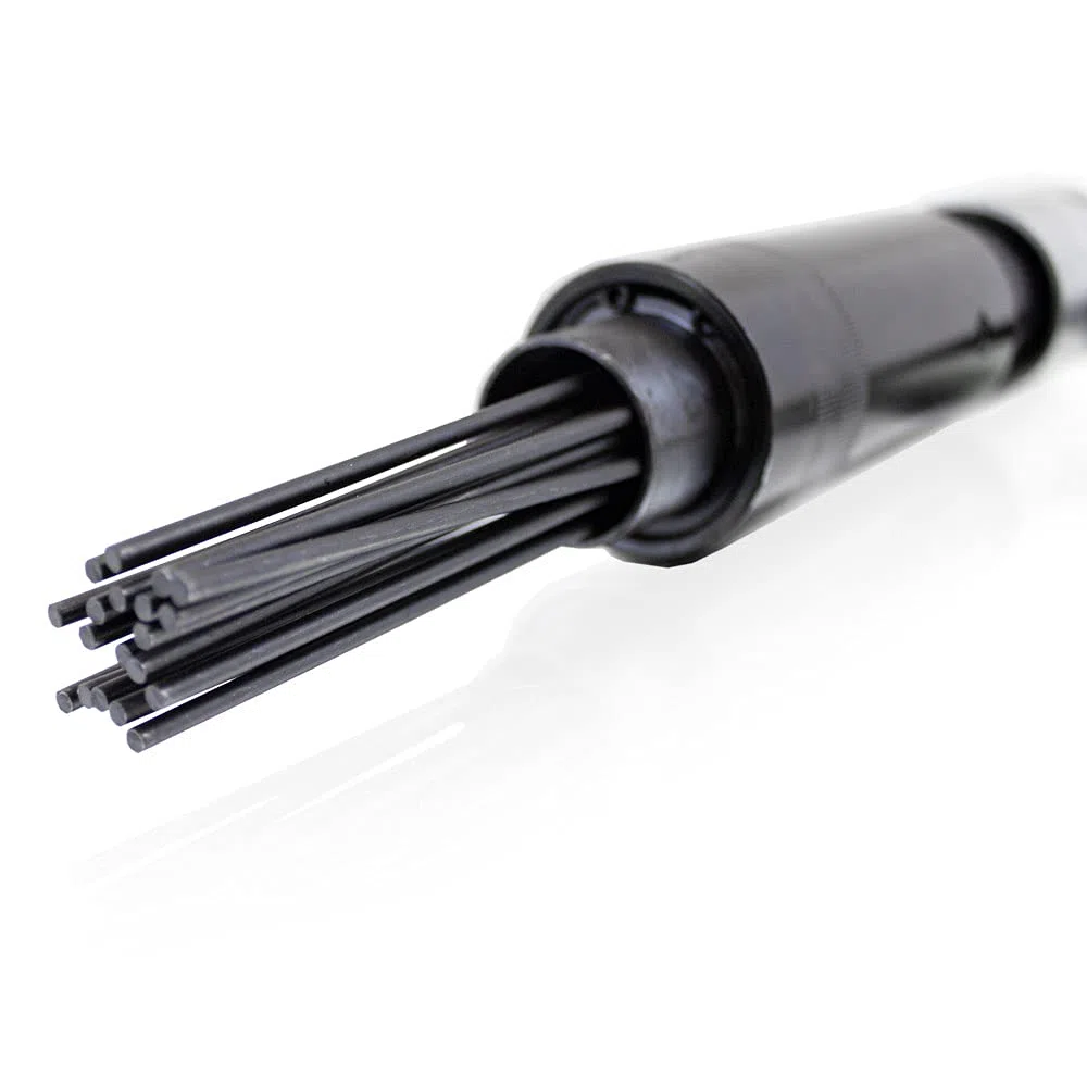 Bituxx Pistola de agujas de aire comprimido, eliminador de óxido, 4000 rpm, 1 cabezal de aguja con 19 agujas de 3 mm de diámetro