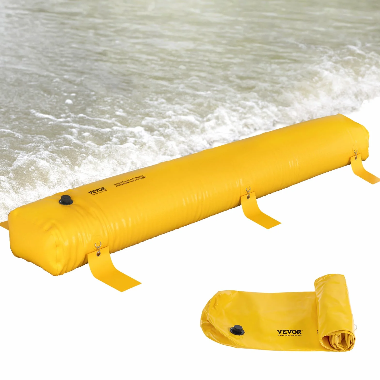 VEVOR Barrera Antiinundaciones, Bolsas contra Inundaciones Alternativas al Saco de Arena, Barrera contra Inundaciones de PVC Reutilizable, para Puerta de Garaje
