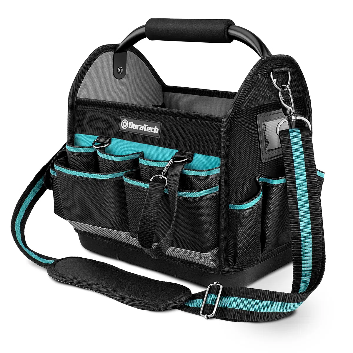 DURATECH Bolsa de Herramientas Duradera de 30,5 cm, Bolsa Portaherramientas con Base Imperable, Bolsa Rígida con Gran Apertura, Poliéster 900D, Asa de Transporte, Correa de Hombro Ajustable