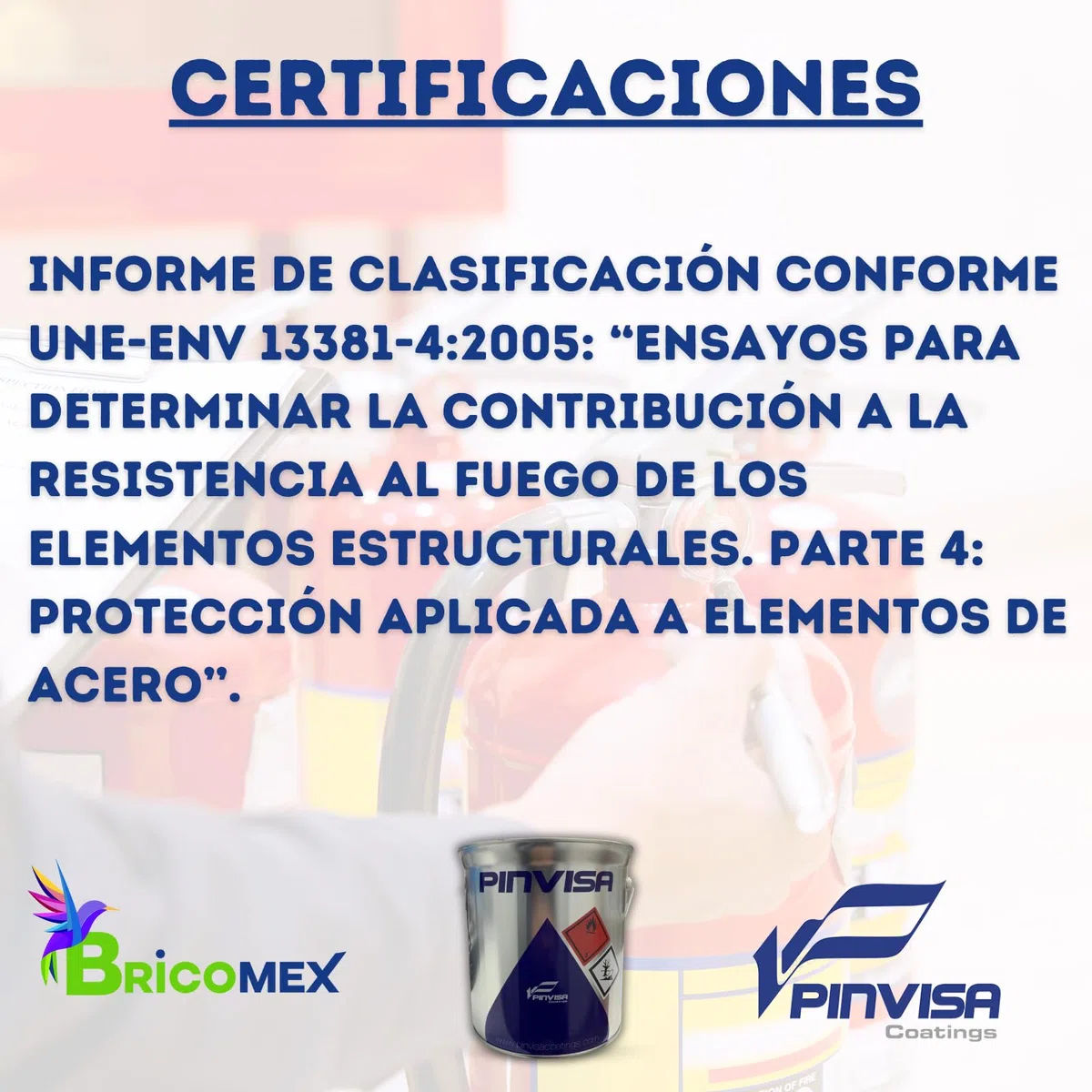 Pintura Intumescente Contra Incendios Resistente al Fuego RF30, RF60, RF90, RF120 MATE (4 Litros)