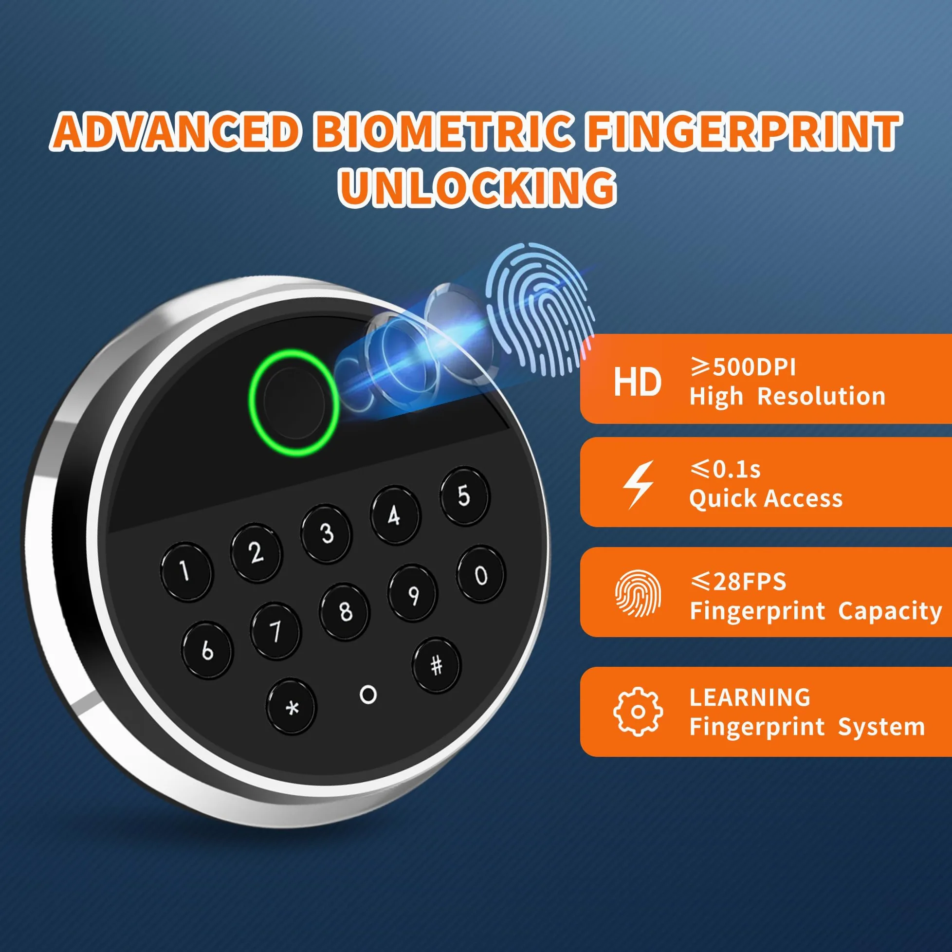 HSGCJS Caja fuerte biométrica para huellas dactilares, caja fuerte para el hogar con teclado digital completo, caja fuerte de seguridad para el hogar, la oficina y el hotel, 1.93 pies cúbicos
