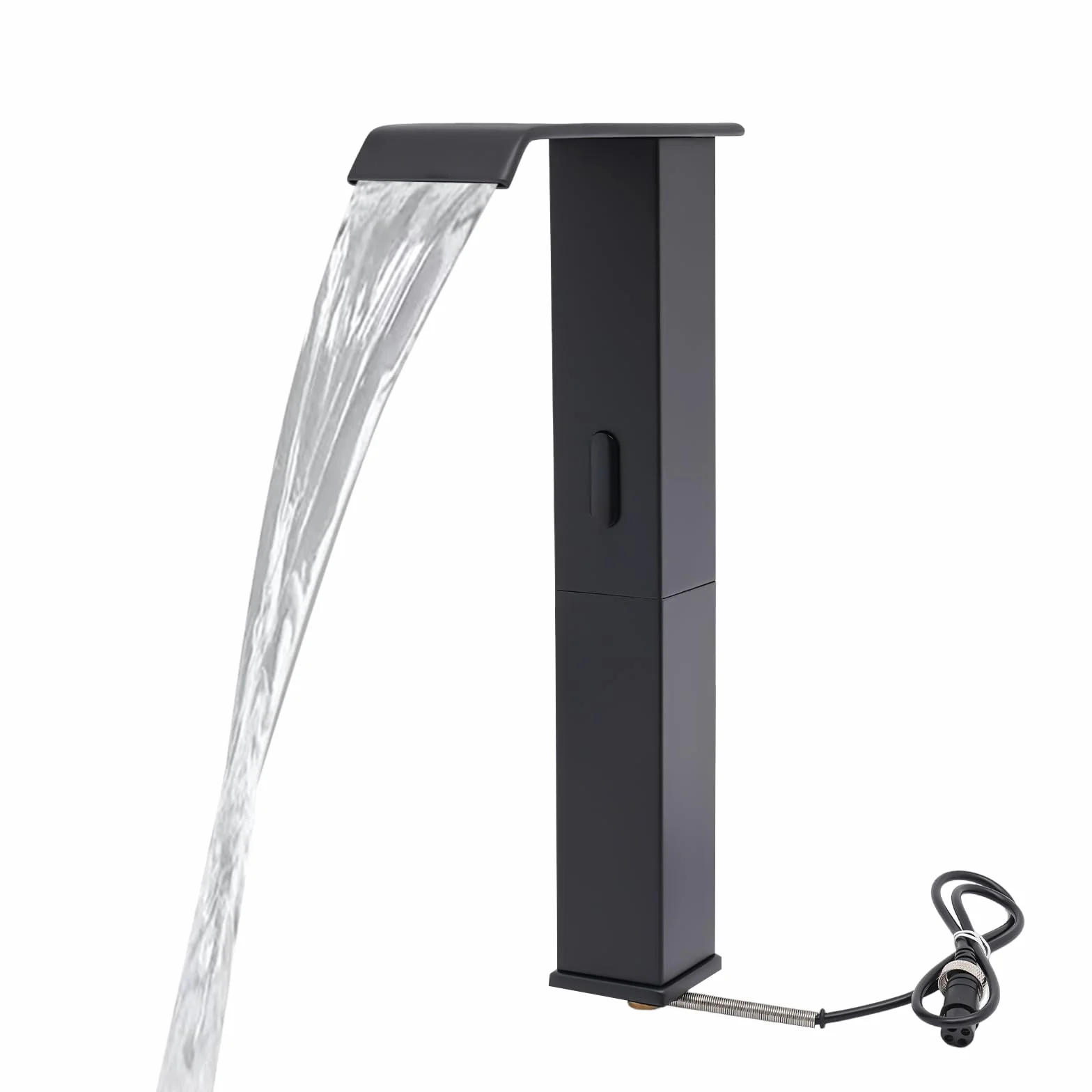 Grifo sensor automático negro, mezclador infrarrojo, caño alto cascada 27cm, latón resistente ahorro agua, válvula cerámica instalación fácil, para cocina cuarto de baño restaurante hotel