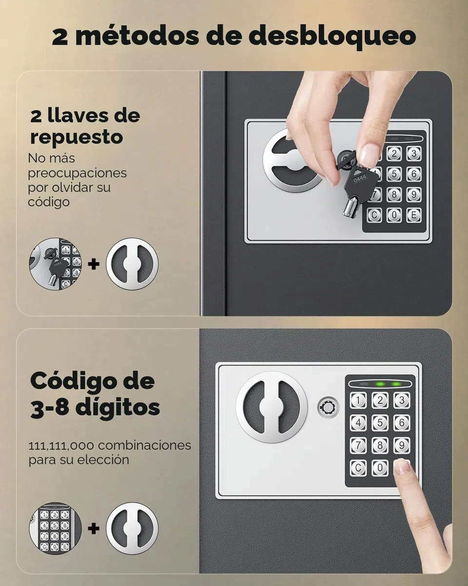 Uniclife Armario para llaves de 70 posiciones con combinación y cerradura de llave, organizador de llaves de seguridad montado en la pared, negro