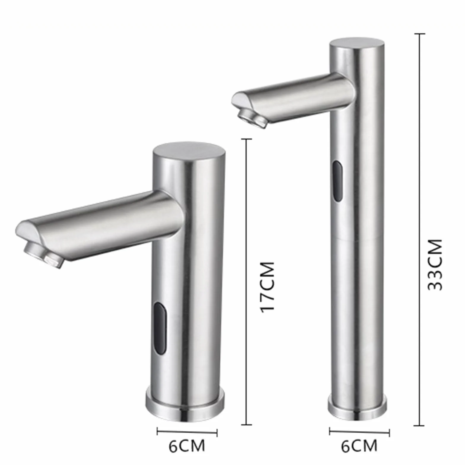XJTNLB Grifo Automatico con Sensor a Pilas Grifo Lavabo Acero Inoxidable Grifos Inteligente Agua Fría y Caliente,Oro Cepillado,Alto