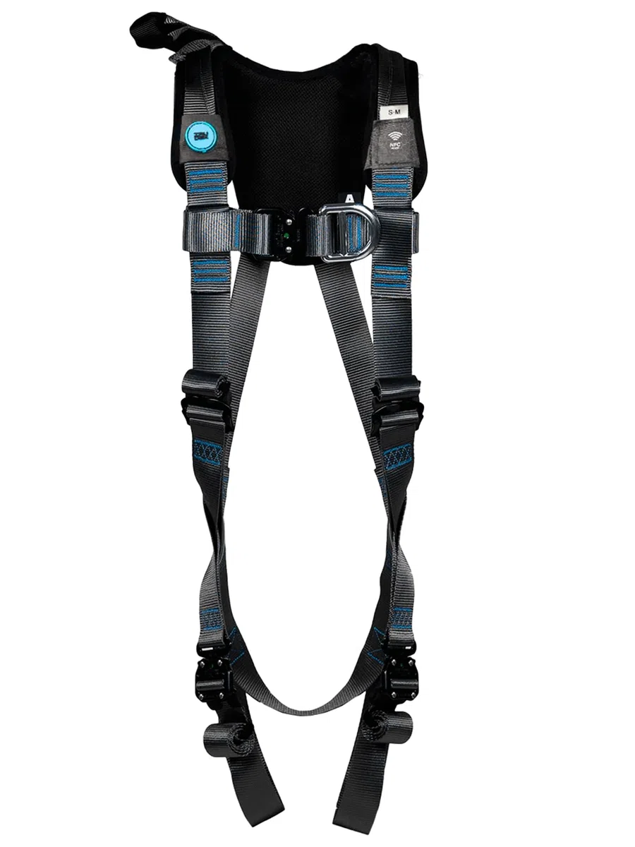 IRUDEK EXPERT 1 PRO S-M – Arnés de seguridad con anillas dorsal y esternal, extensión dorsal, hebillas automáticas K-EASY acero zincado, acolchado RIPSTOP, sistema ANTISLIP, chip NFC Ready, EN 361