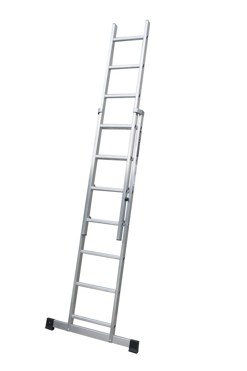 Escalera Profesional de Aluminio de Apoyo Extensible con Barra estabilizadora 2 x 12 peldaños Serie Top