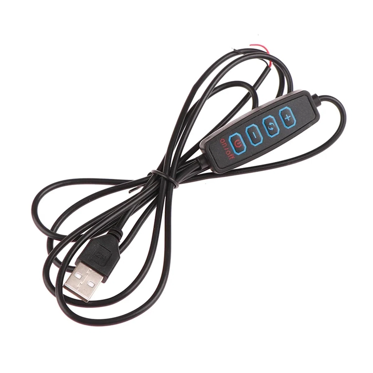 Cable de extensión de atenuador LED de 5V CC de 3 pines, Cable de alimentación con puerto U, línea de atenuación, adaptador de interruptor de Control de Color de bombilla LED(Black)
