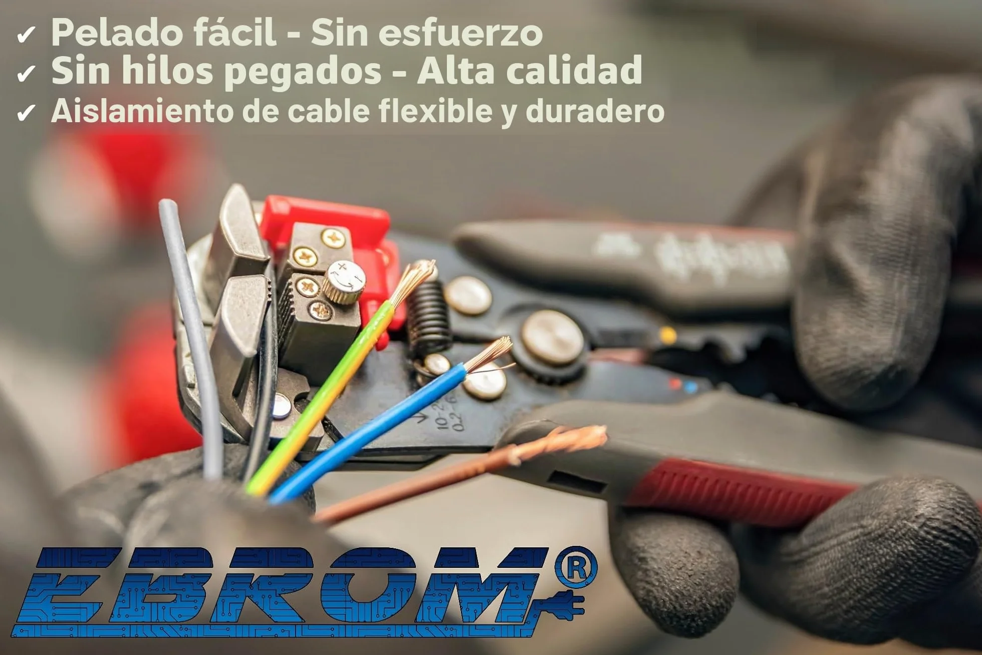 EBROM H05VV-F 2 x 1,5 mm² Cable de Plástico Redondo de Alimentación Negro