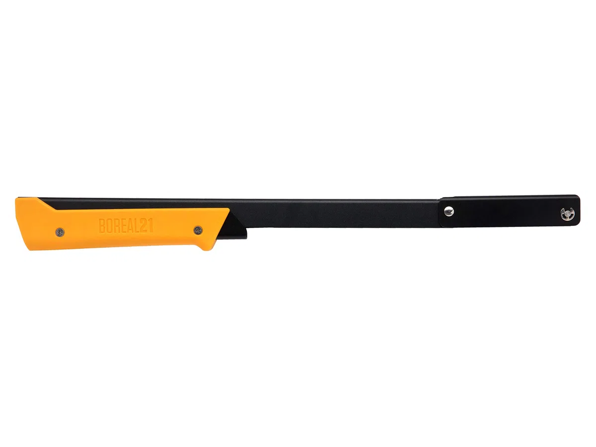 Agawa Canyon BOREAL21- Sierra de arco plegable de 21 pulgadas, marco negro, mango amarillo, hoja multiuso de 21 pulgadas