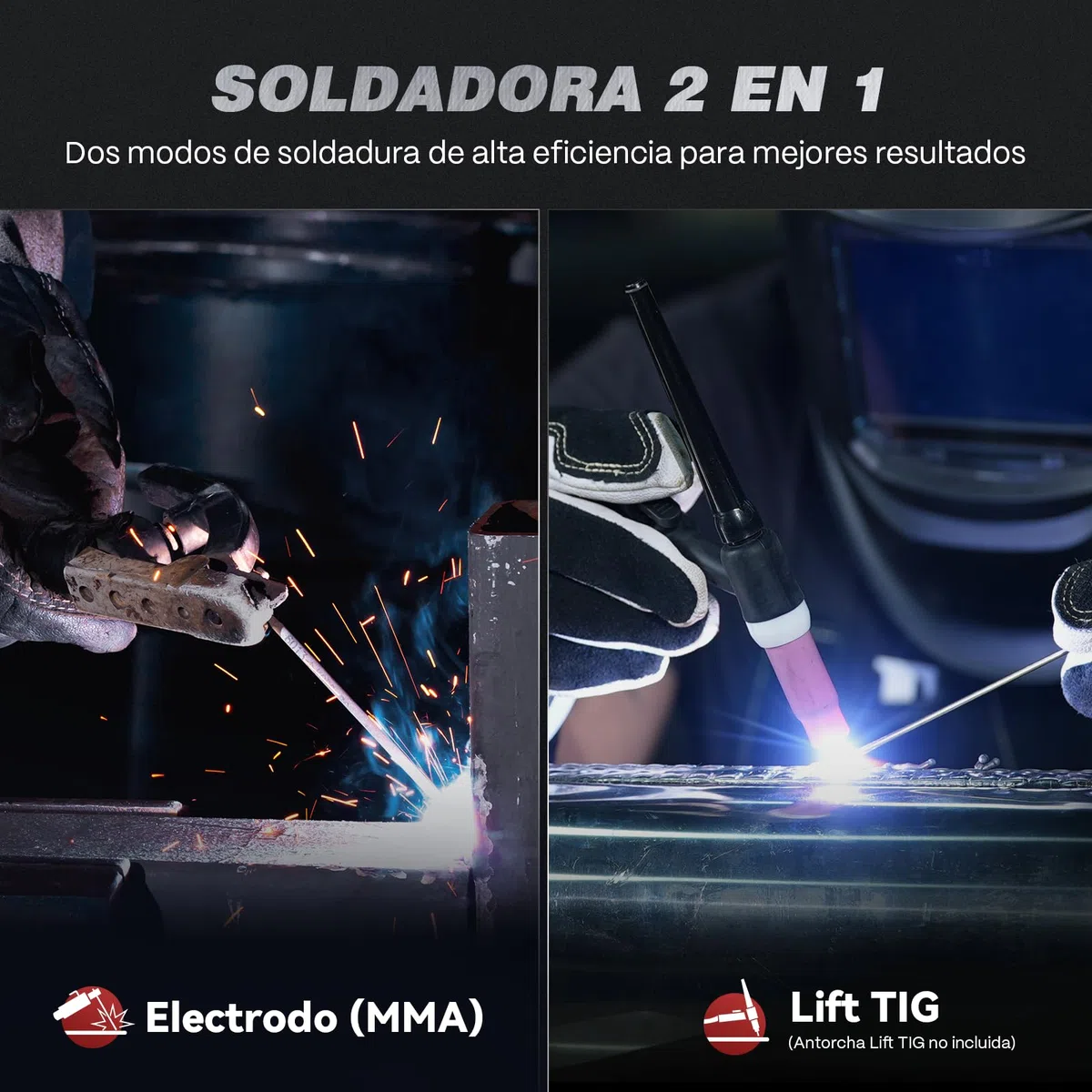ARCCAPTAIN Soldador Inverter de 200 A con Pantalla LED Grande, Maquina de Soldar TIG ARC/Lift con Control sinérgico, Inversor IGBT, 230V Grupo de Soldar MMA con Hot Start, Arc Force