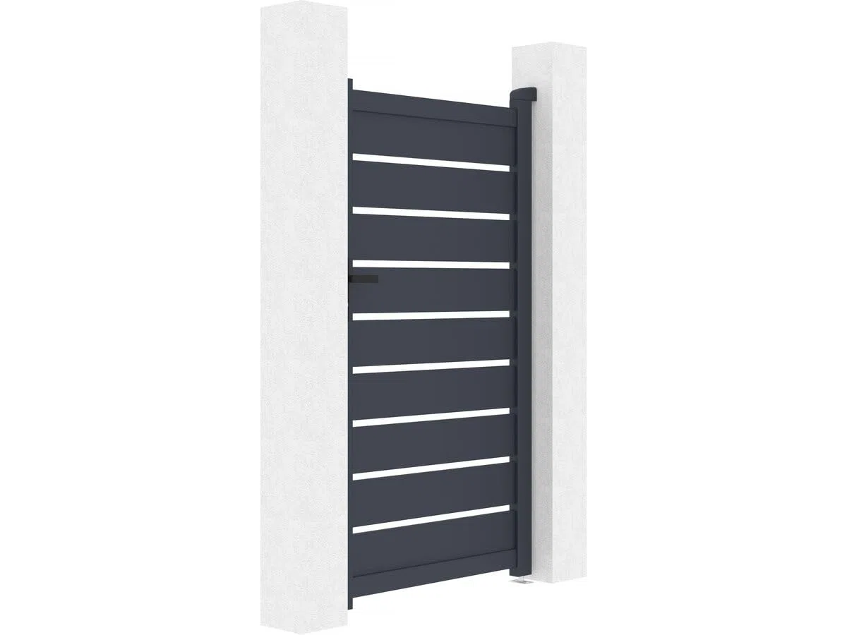 Puerta peatonal incorporada de aluminio Bastien - 100 x 176 cm - Antracita