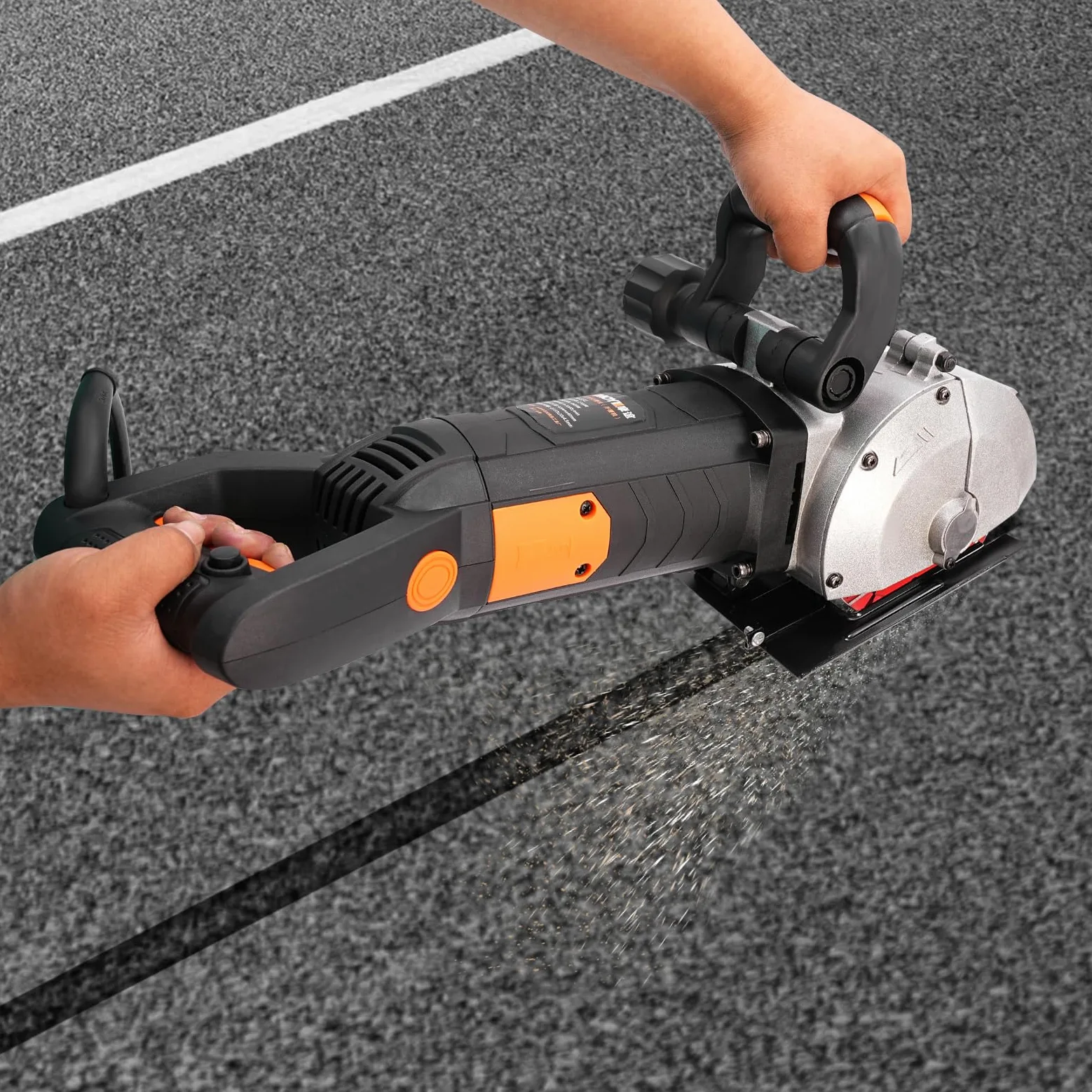 Fresadora eléctrica de 4800 W, con 5 hojas de sierra, fresadora para pared, para cortar mármol, granito, hormigón