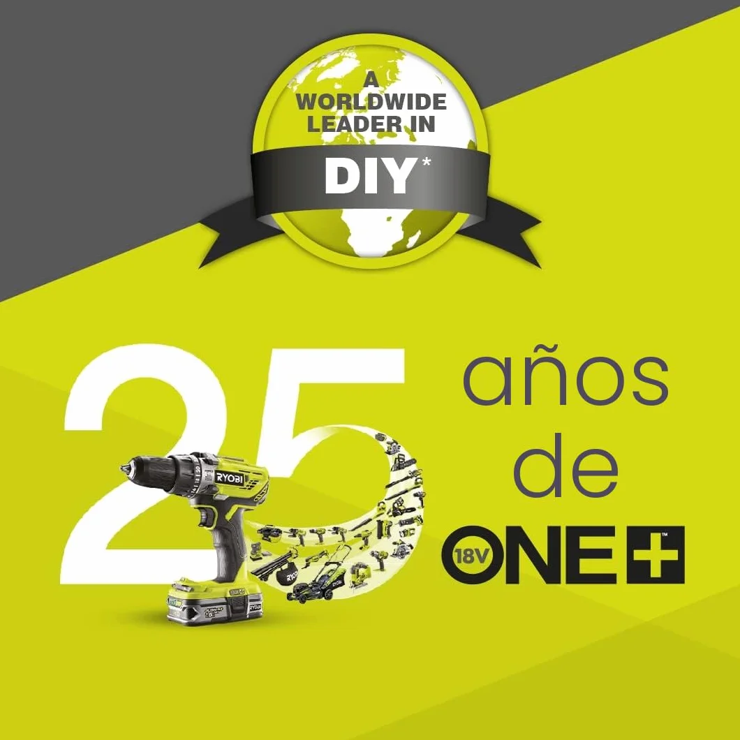 Ryobi - Barredora Motorizada 18V One+ - Ancho de Limpieza 53cm, Velocidad de Rotación 140 RPM - Mangos Ajustables, 2 Cepillos, 1 Colector Transparente 17L (Batería y Cargador no Incluidos)