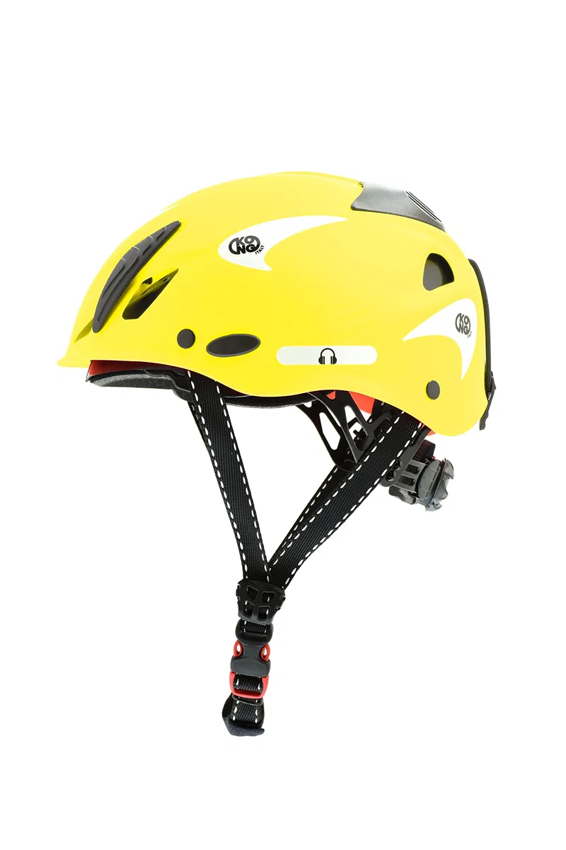 Kong. Mouse Work - Casco de Trabajo aireado, Casco de Seguridad, Certificado EN 397:2012 y A1:2012, 385 g, Talla única, Ajustable 52-64 cm, Fabricado en Italia, Color Amarillo neón
