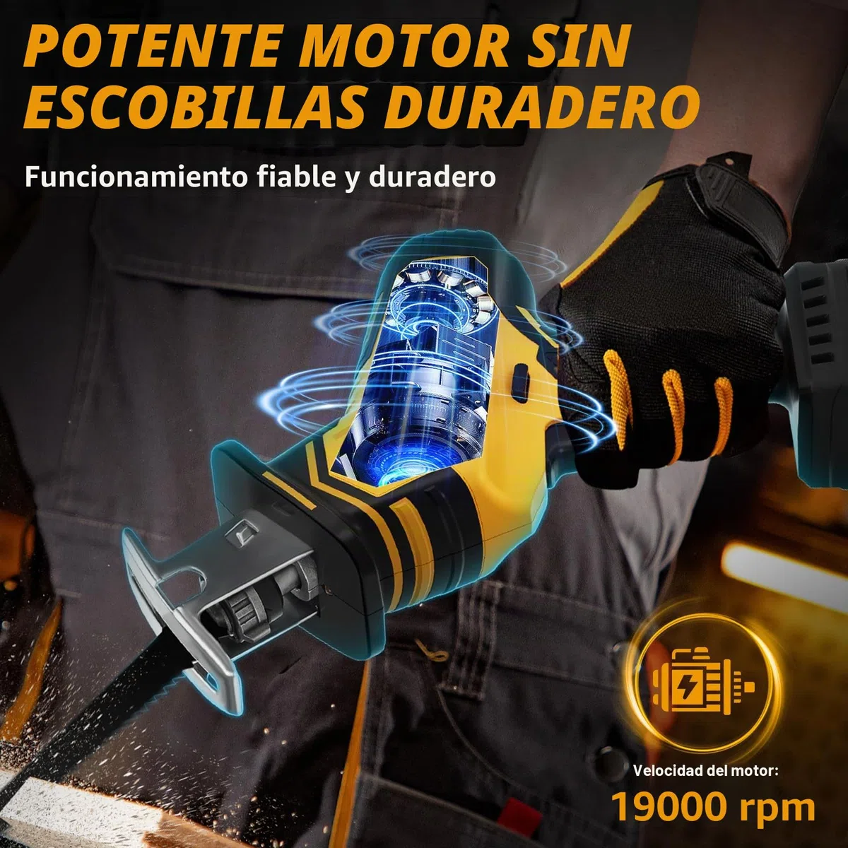 WingFly Sierra sable inalámbrica para Dewalt 18 V, 20 V batería, Sierra Alternativa profesional con 4 hojas, 2700 rpm, Sierra Recíproca Eléctrica con Velocidad Variable