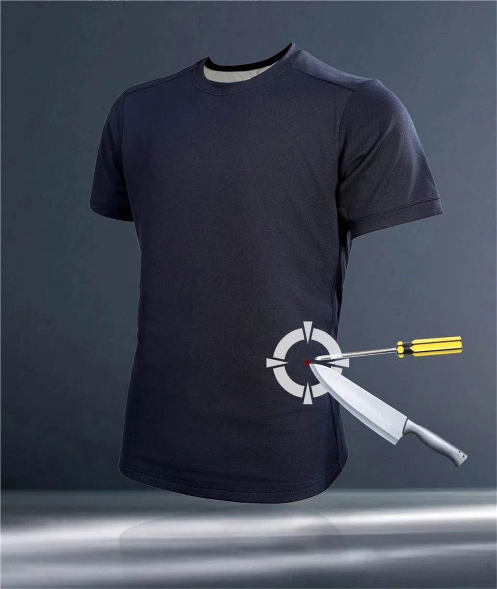 Camiseta anti-puñaladas MT800 de nivel 4 for autodefensa contra cuchillos, resistente a cortes y puñaladas. Protección corporal seguridad a prueba,Más duradero(2xl)