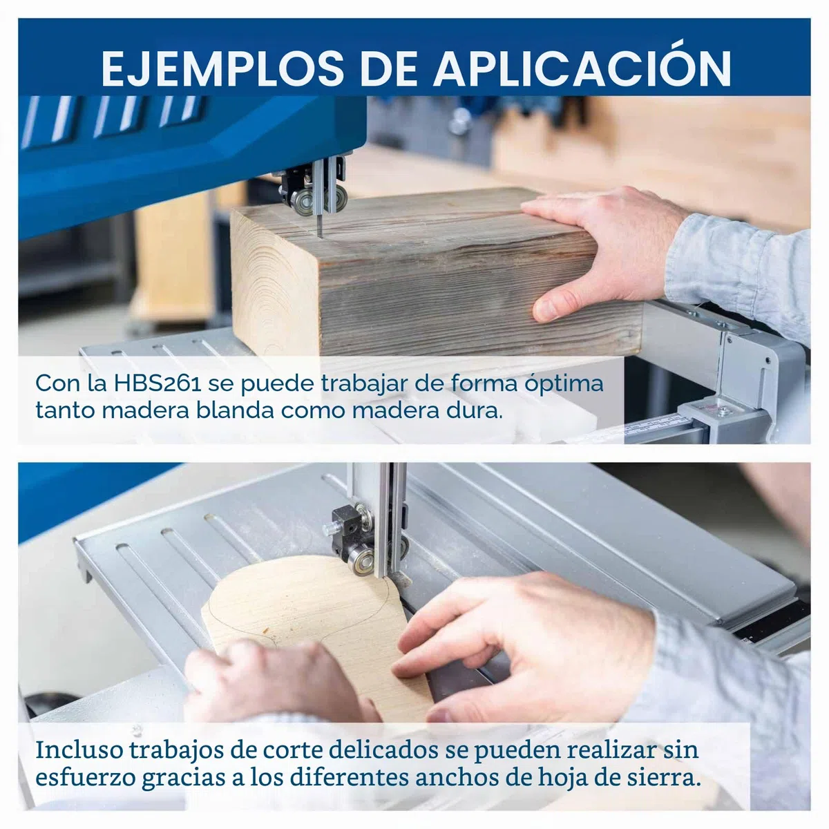 Sierra de cinta vertical HBS261 Scheppach - 220-240V 50Hz 550W - 120mm marca CEVIK