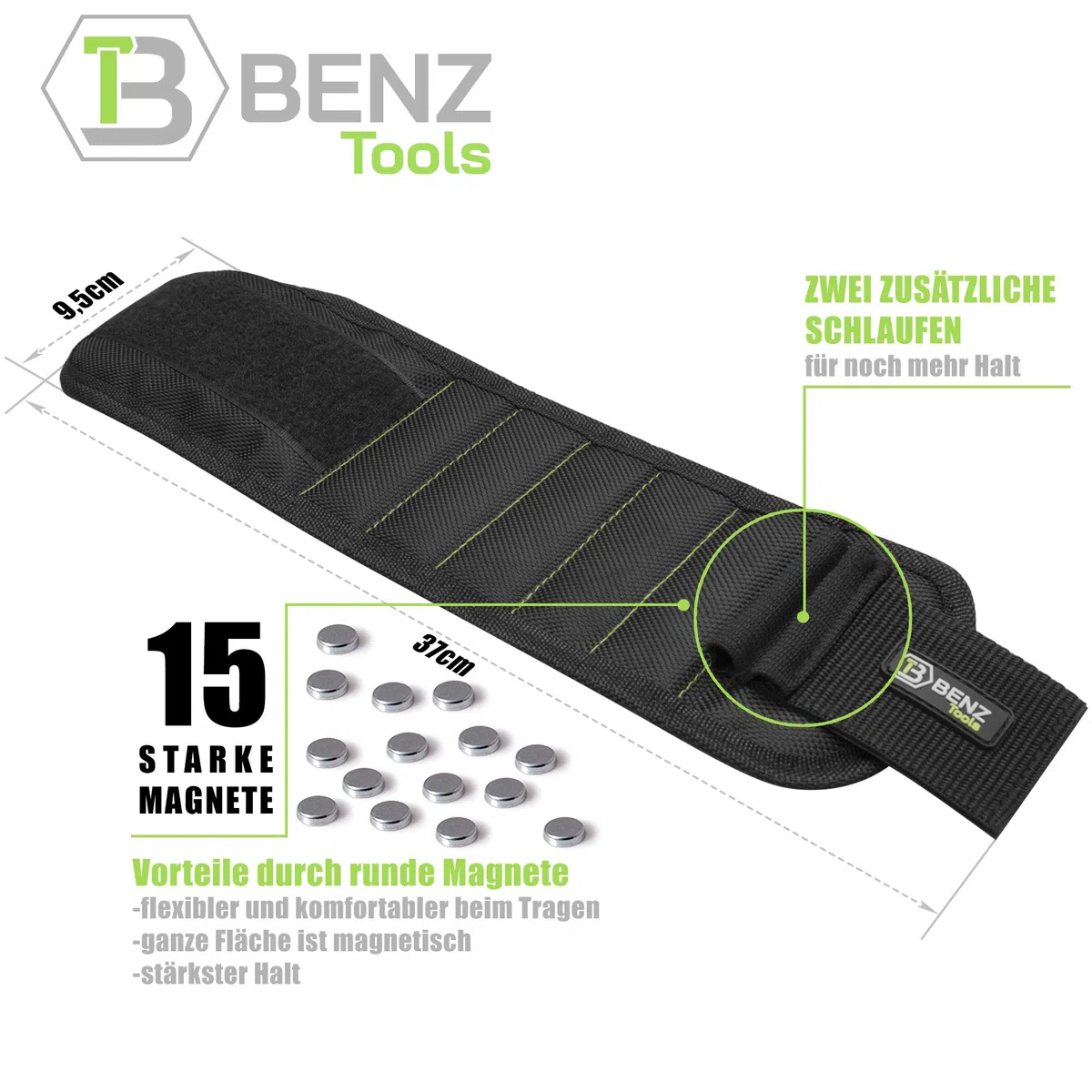Muñequera Magnetica Con 15 Potentes Imanes Artilugios Prácticos para Hombres Pulsera Magnética Regalo de Herramienta de Bricolaje