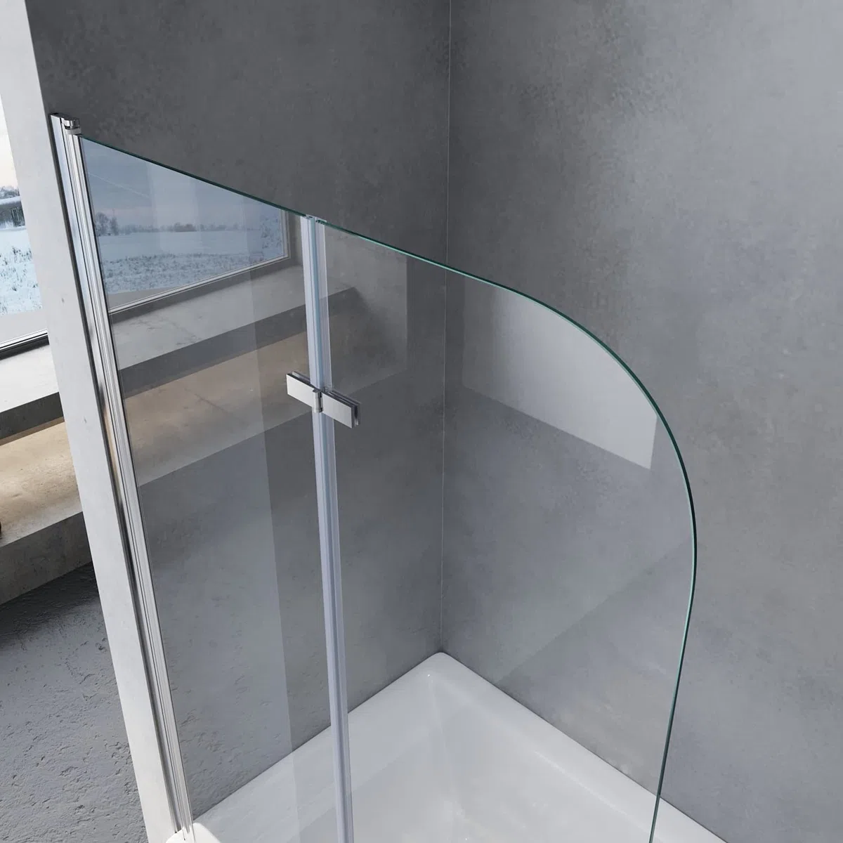 Sonni Mampars Bañera Plegable 2 Hojas 100 x 130 cm, Cristal Templado de 6mm con Recubrimiento Nano de Dos Lados, Mamparas de bañera Perfil Aluminio