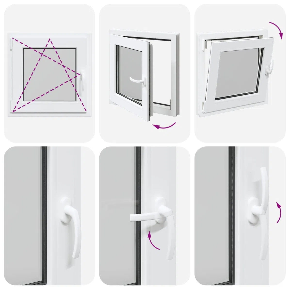 vidaXL Ventana de sótano RISOR 60 x 60 cm PVC y Vidrio Blanco, Sótano, Aislante Térmico Moderno y Duradero para Ventanas Eficientes, Accesorios de Vidrio PVC Aislantes