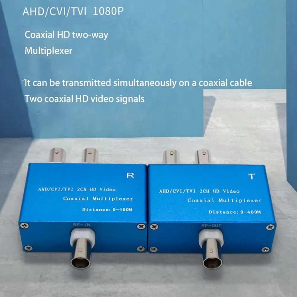 PRATYAHARA 1080P AHD/CVI/TVI / 2CH HD Multiplexor de vídeo coaxial (Vídeo de 2 canales en una transmisión por cable coaxial)