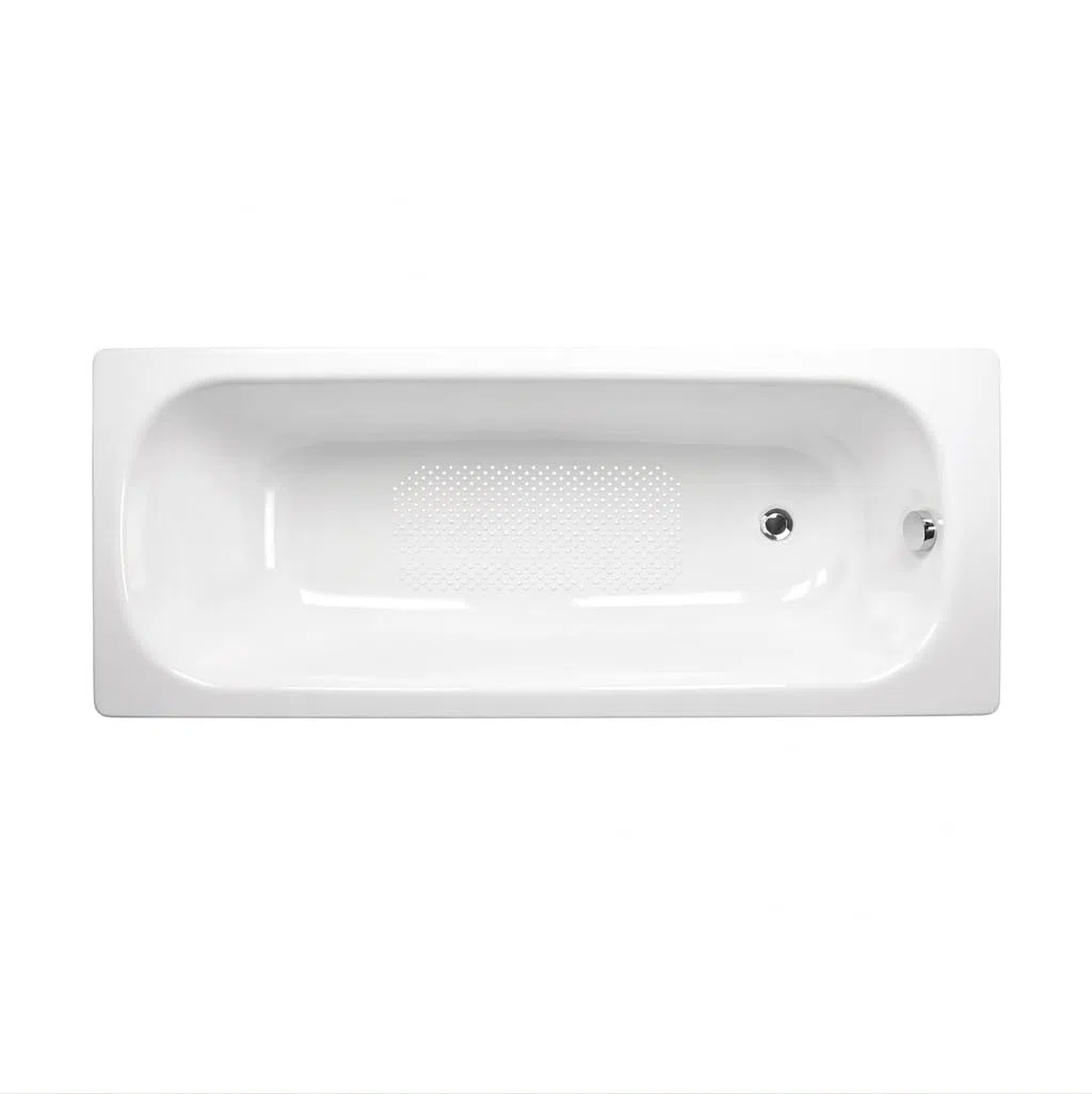 JACOB DELAFON Bañera de acero 160x70 cm rectangular PREVIRA Antideslizante Desagüe incluido Color Blanco Máxima higiene Fácil limpieza y mantenimiento E5P61G-00