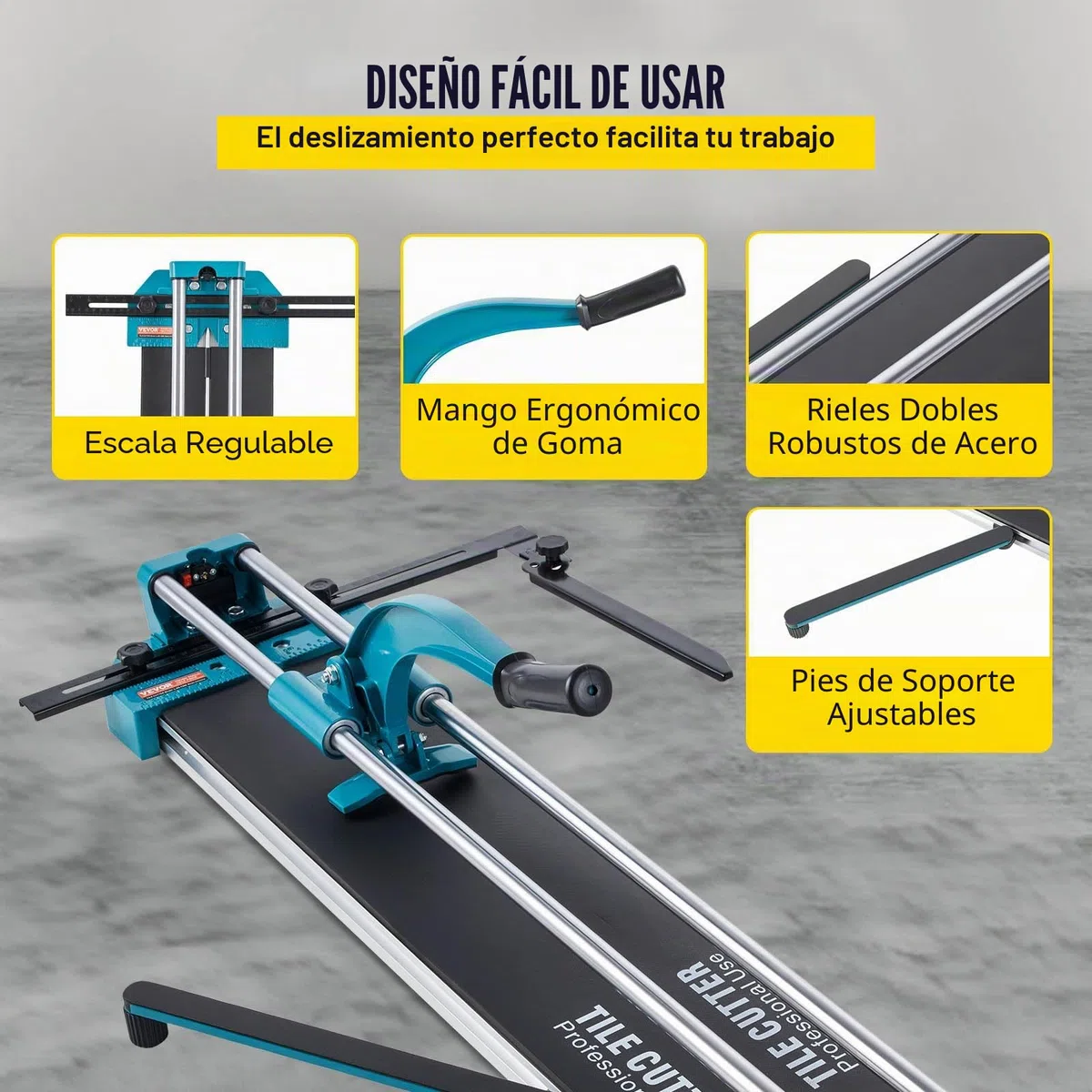 BestEquip Cortador de Azulejos Manual 1200mm, Cortador de Cerámica Profesional con Guía Láser Ajustable de Alta Precisión, Máquina de Corte de Azulejos para Cortar Materiales de Piedra