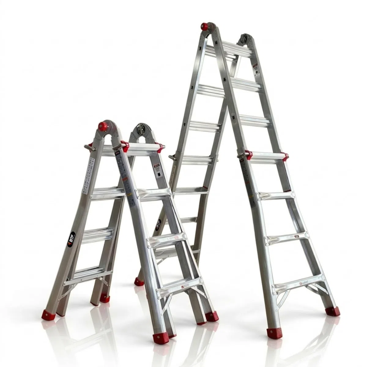 Escalera Telescópica Plegable de Aluminio | Multifuncional en Tijera y Apoyo | Certificación EN131, Carga 150 kg. Ligera, Segura y Portátil para Uso Profesional (4x4PRO)