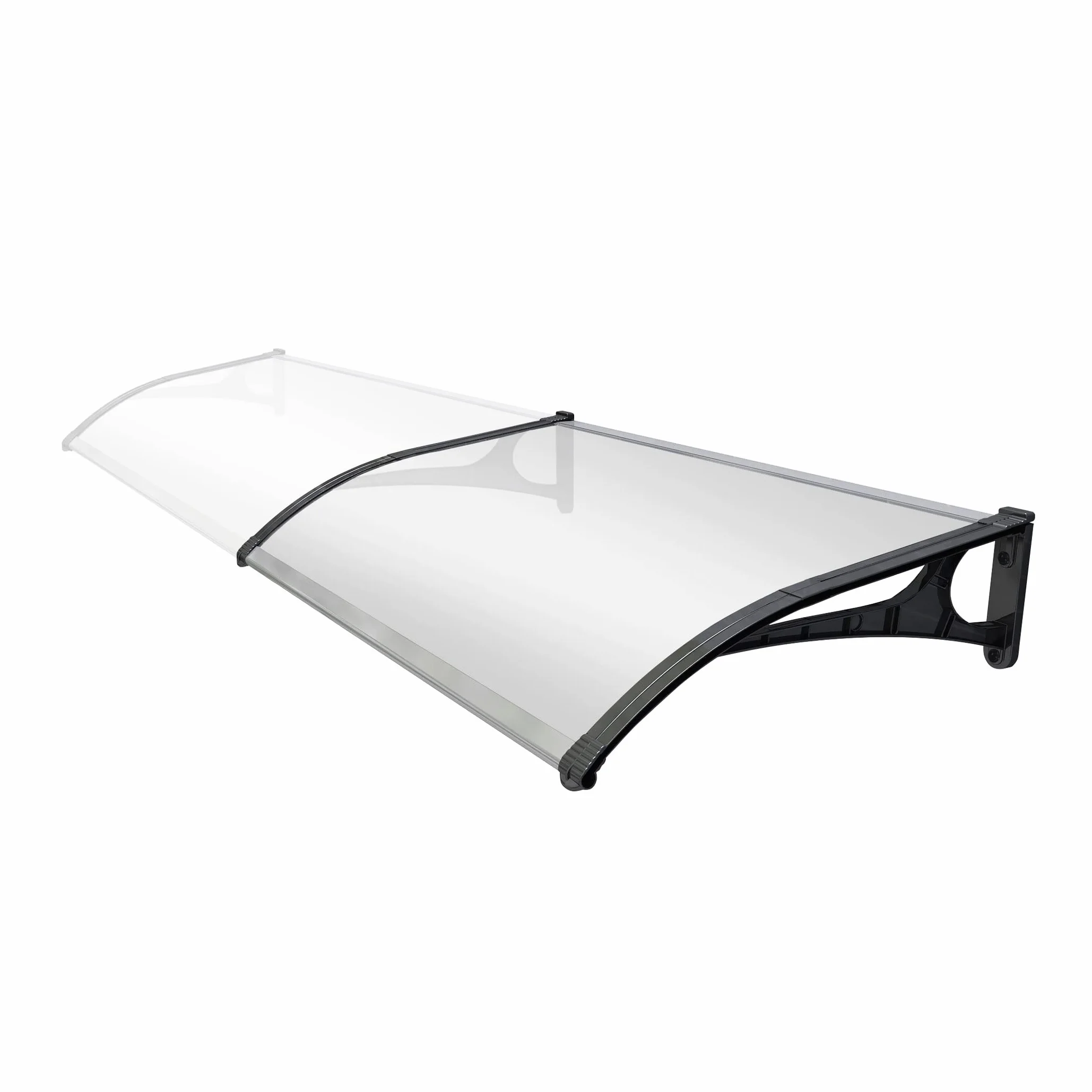 Marquesina Puerta Exterior 120x80 cm – Policarbonato Macizo 2,7mm - Soportes de Aluminio Antracita – Fácil Montaje - Tejadillo Protección Lluvia Ventana – Cubierta Resistente Jardín Terraza