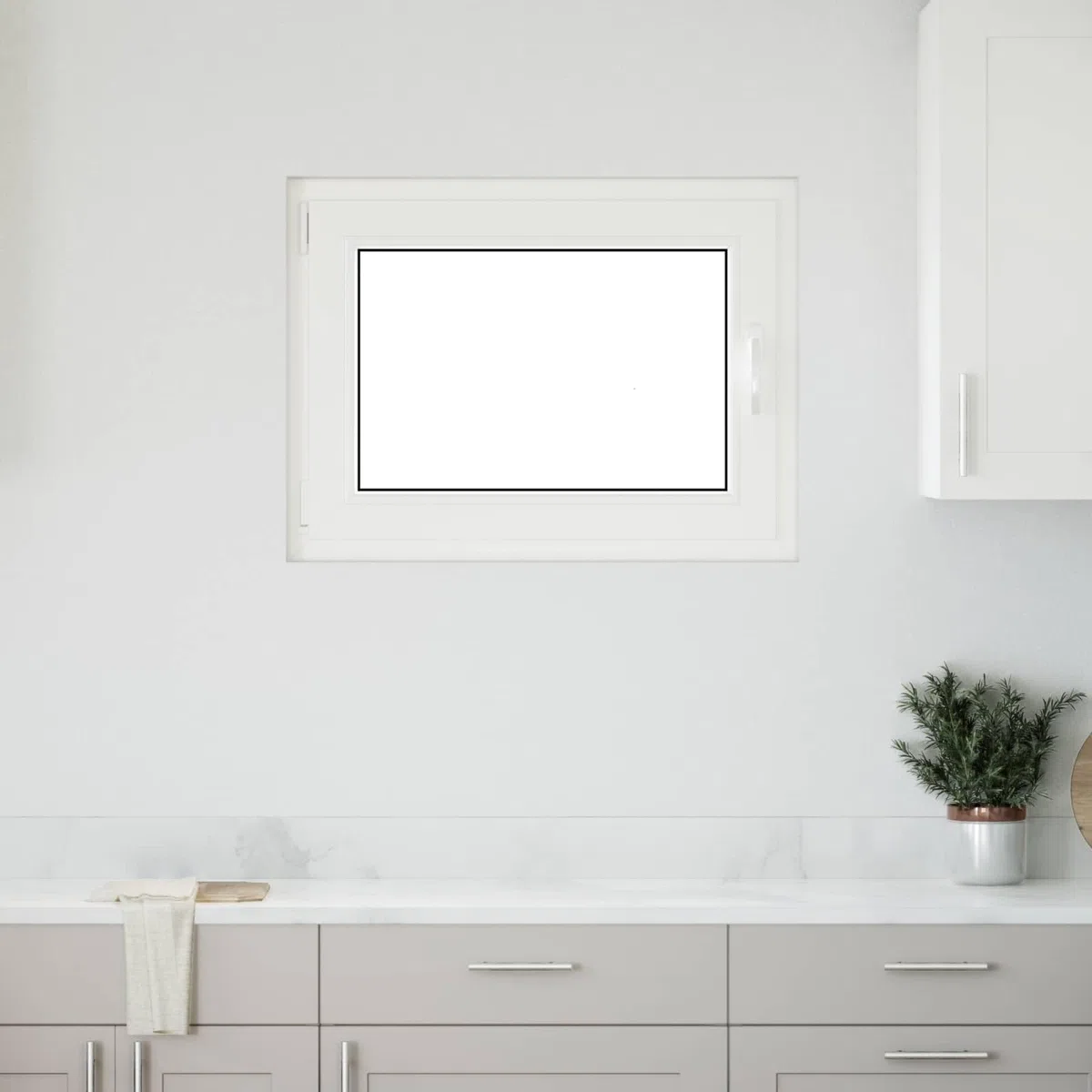 vidaXL Ventana de sótano RISOR 80 x 50 cm PVC y Vidrio Blanco, Sótano, Aislante Térmico Moderno y Duradero para Ventanas Eficientes, Accesorios de Vidrio PVC Aislantes