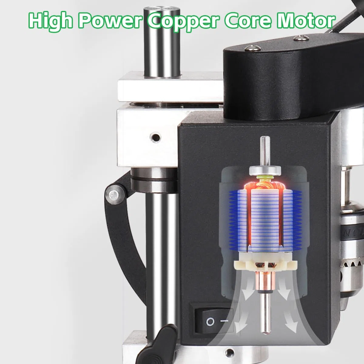 Taladro de Columna, Taladro De Banco Eléctrico De 250 W, Taladro De Prensa Ajustable De 5 Velocidades, Perforación De 40mm, Taladro Eléctrico Multifunción Para Perforación Directa De Metal, Madera