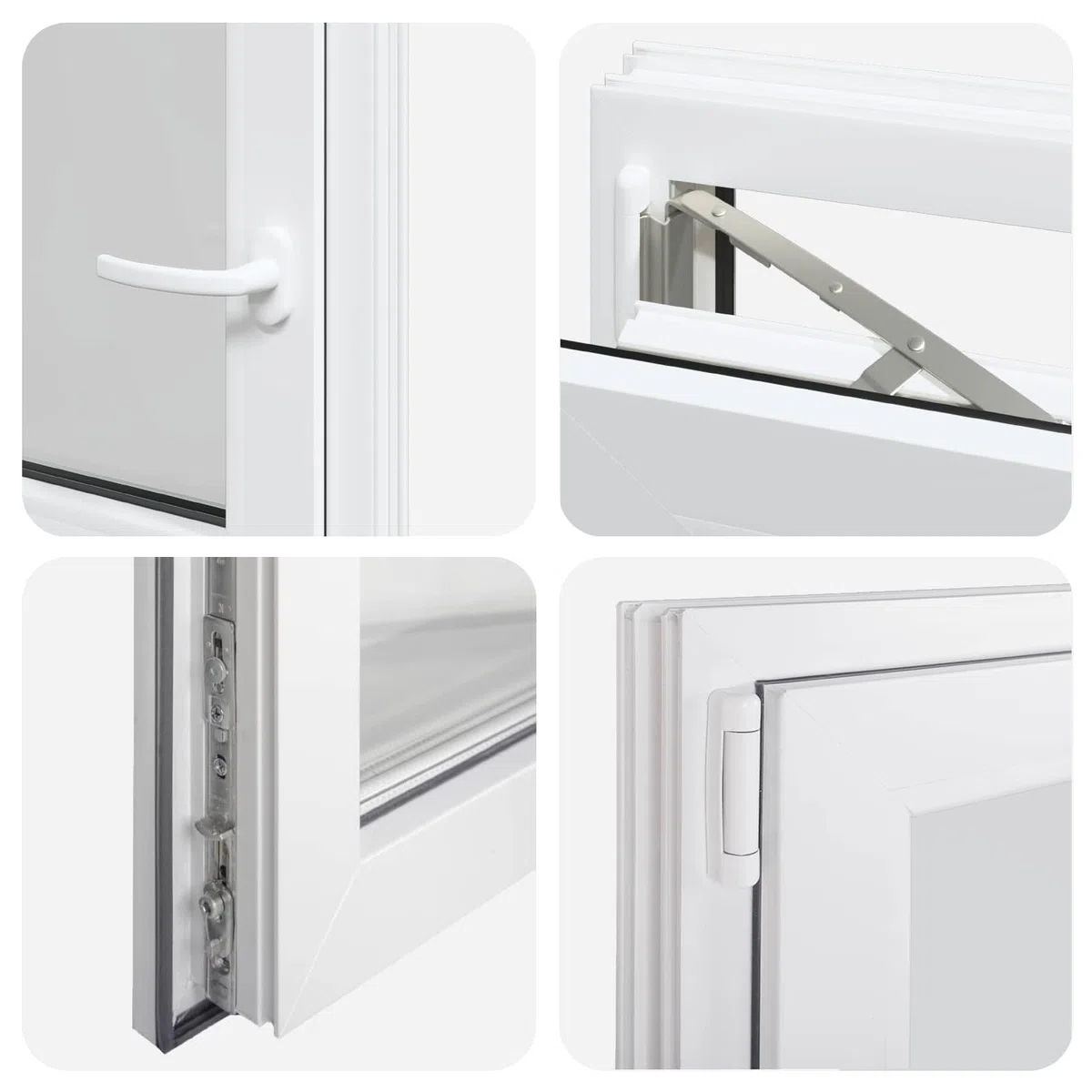 vidaXL Ventana de sótano RISOR 60 x 60 cm PVC y Vidrio Blanco, Sótano, Aislante Térmico Moderno y Duradero para Ventanas Eficientes, Accesorios de Vidrio PVC Aislantes