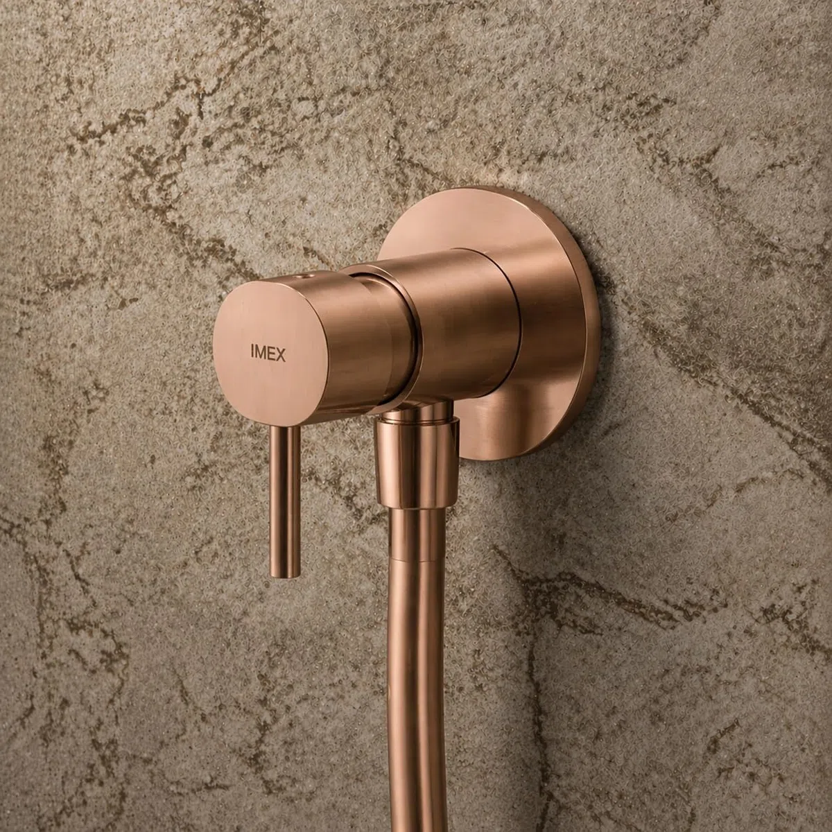 Ducha Higiénica para WC Empotrada con Grifo Monomando y Flexo | Bidet WC de Pared con Agua Fría y Caliente | Grifería Baño Moderna IMEX Toscana