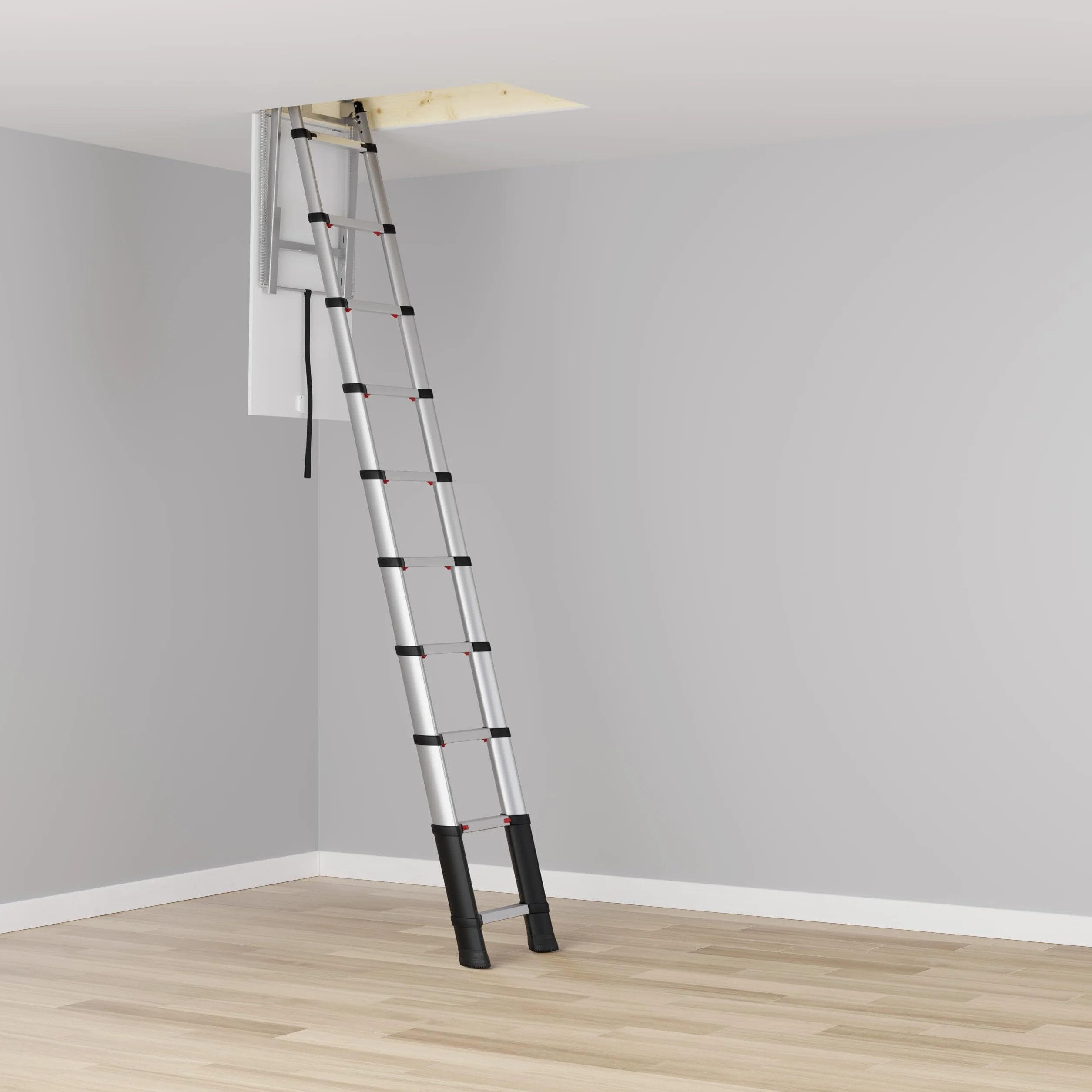 Escalera de ático 2,95 m de TELESTEPS I Made in Sweden I Loft Line I Escala de Calidad compacta con diseño Premium Patentado I Perfilado Antideslizante I en 14975 I 72527-541