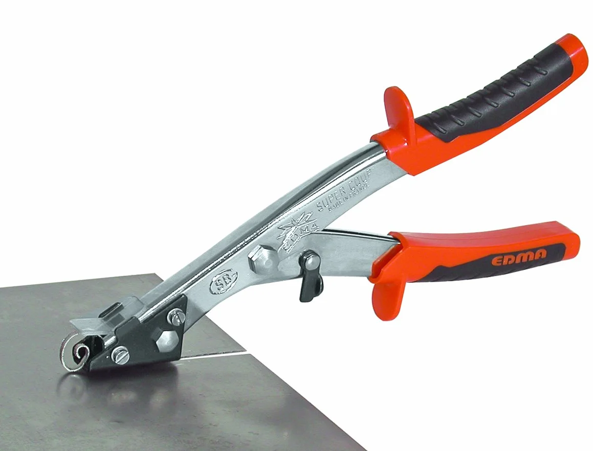 EDMA - Supercoup NR1 - Cizalla Recortadora con Cortador de Virutas Integrado - Para Chapa Plana - Capacidad 0,6-2mm - 11055 - Herramienta Manual de Calidad para Uso Profesional y Doméstico