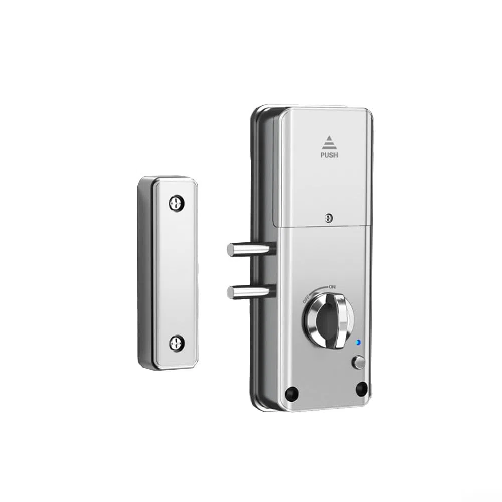 Cerradura de puerta invisible inteligente para Tuya - Cerradura de puerta invisible de madera con aplicación para el hogar, hotel, oficina (cerradura para tuya plateada)