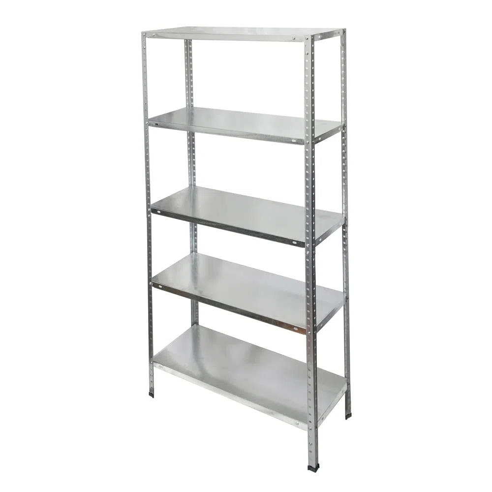 ORYX Estanteria Acero Galvanizado con 5 Baldas 150x75x30 cm. Baldas ajustables. Peso maximo 150 Kg.