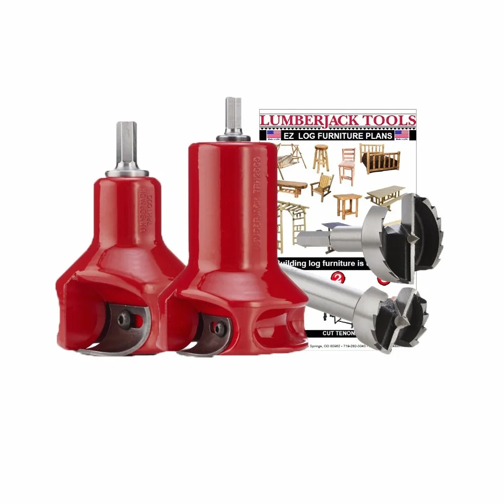 Lumberjack Tools Kit de iniciación de cortadores de espiga para el hogar de 2.5 cm y 5.1 cm (HSK2), rojo