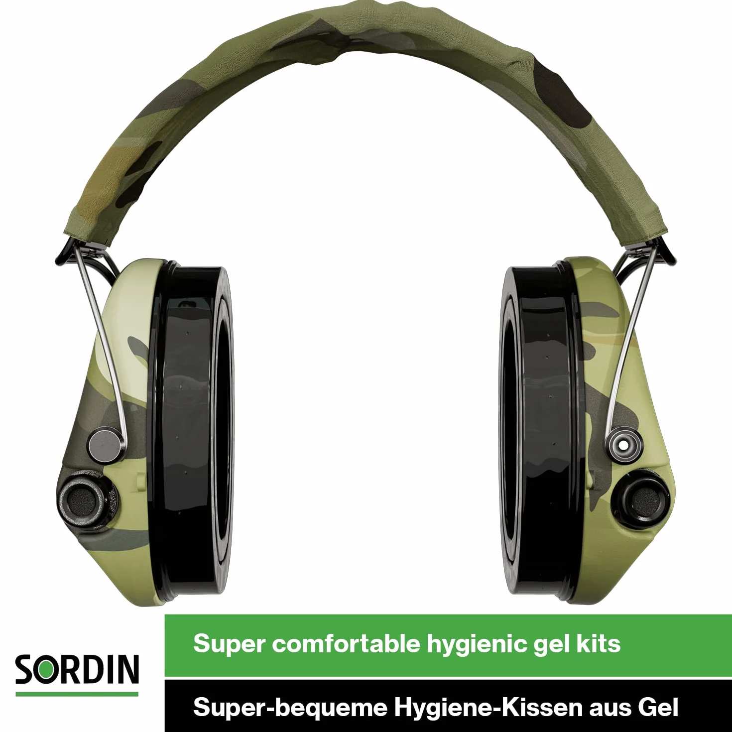 Sordin Pro X LED Cascos - 75302-X-08-S - Auriculares Ultrafinos Electrónicos | Orejeras de Protección Auditiva | Diseño Extraplano para Cazadores - Tiradores y Aficionados a la Caza - SOR75302-X-08