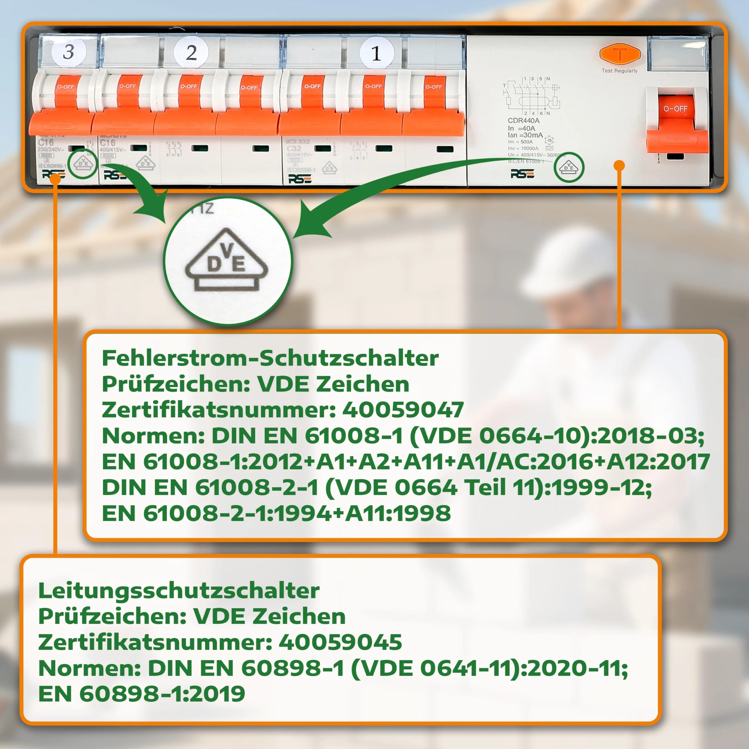 RSE Distribuidor de corriente de montaje para pared, cable completo, 230 V, Schuko con contador a elegir IP65, 8. 6 x 230 V con LS + FI