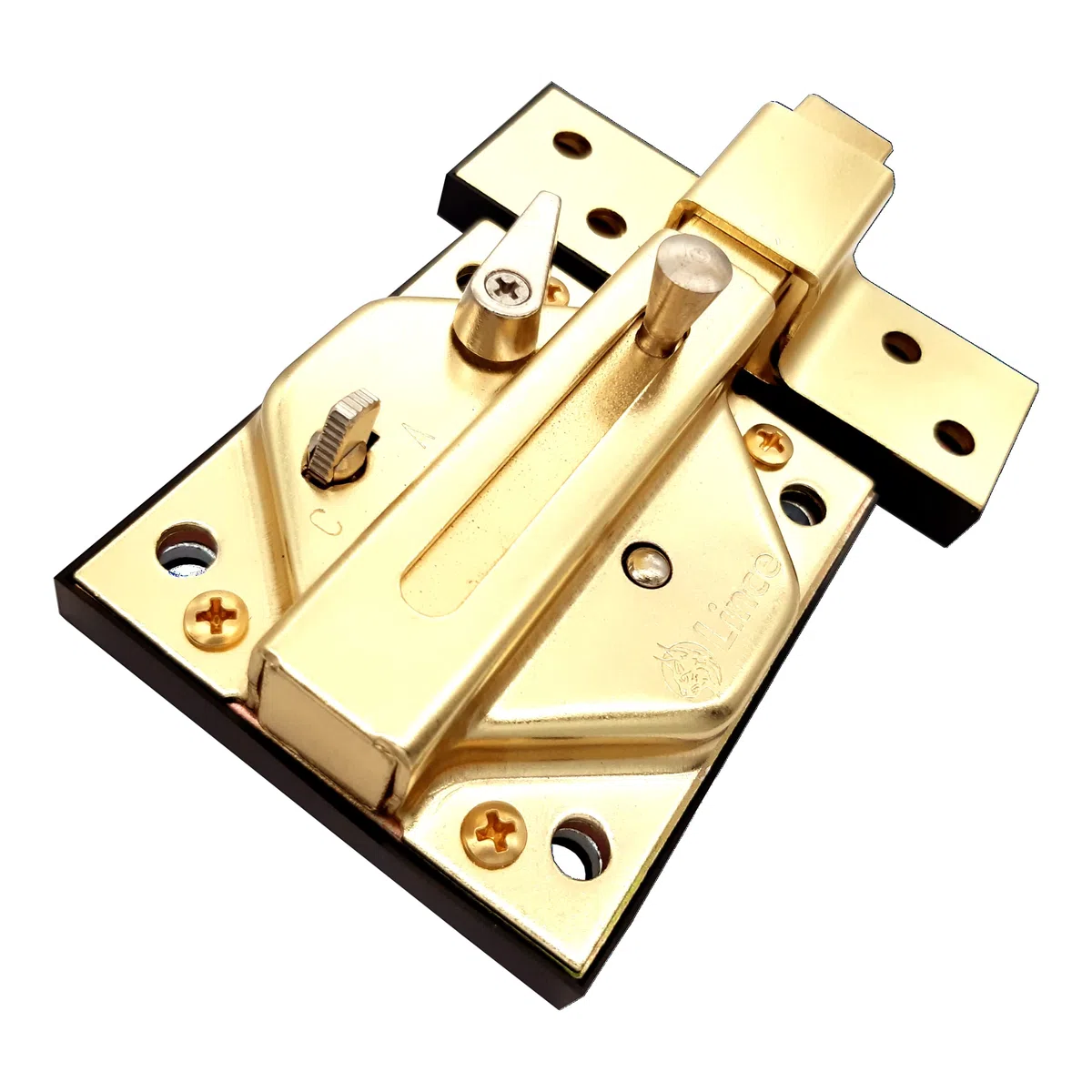 Lince Cerrojo 7930RHL I Cerrojo reforzado en color oro 74x85mm I I ALTA Seguridad garantizada en tu vivienda I Protección anti impresión, antibumping, antiganzúa.