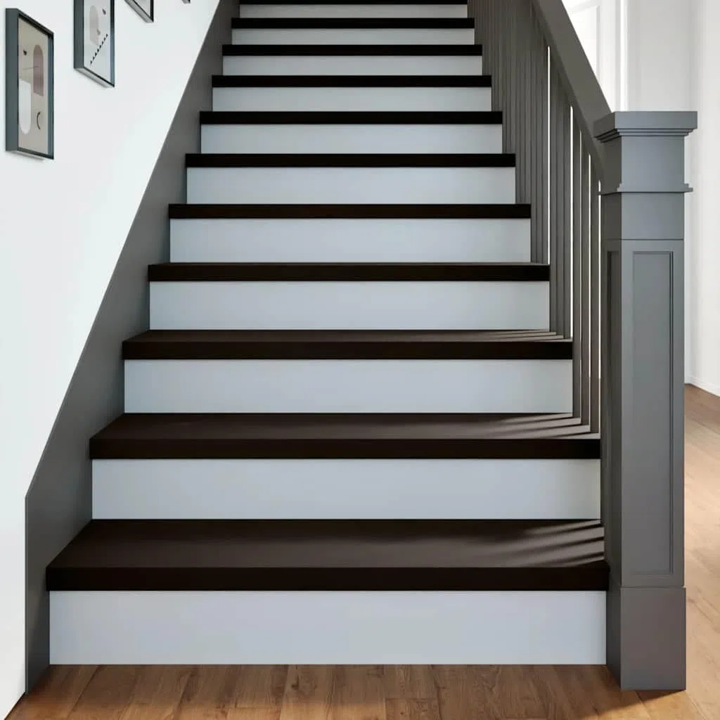 vidaXL Peldaños de escalera 2 uds madera maciza roble marrón oscuro, peldaño de escalera, peldaño de escalera de roble, alféizar de ventana