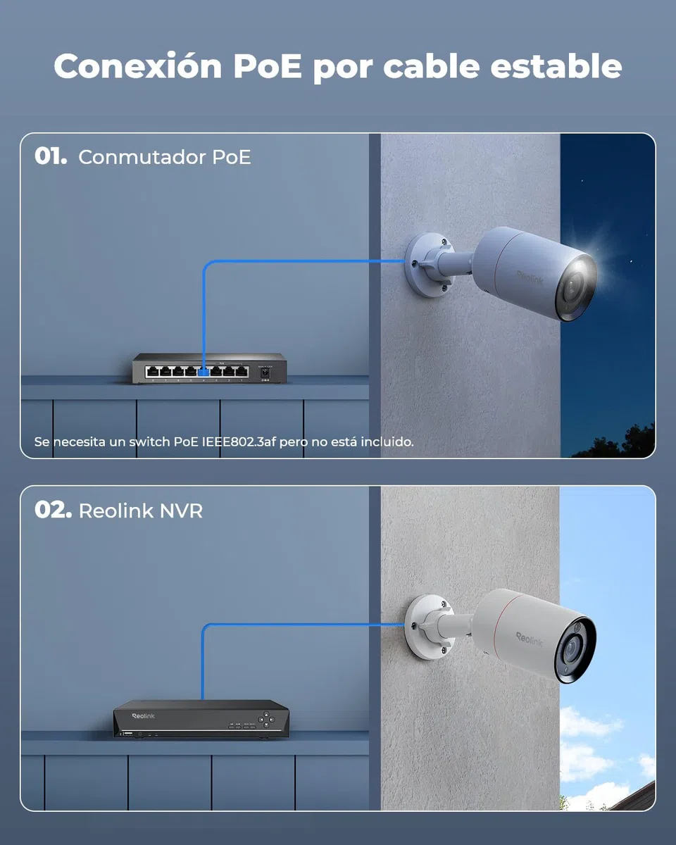 Reolink 12MP Camara IP PoE Exterior con Foco, Camara Vigilancia con Detección de Personas/Vehículos/Pets, Visión Nocturna en Color, Audio Bilateral, Lapso de Tiempo y Alerta de Movimiento, RLC-1212A