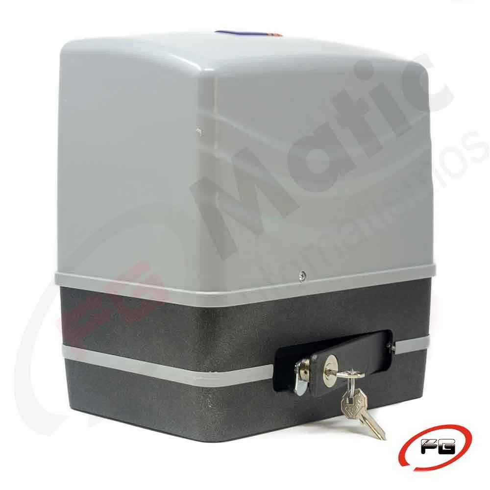 Motor para cancela o puerta de garaje corredera de hasta 600 Kg. Modelo: VDS SIMPLY 230V 600K. Incluye cuadro de maniobras y base de fijación.