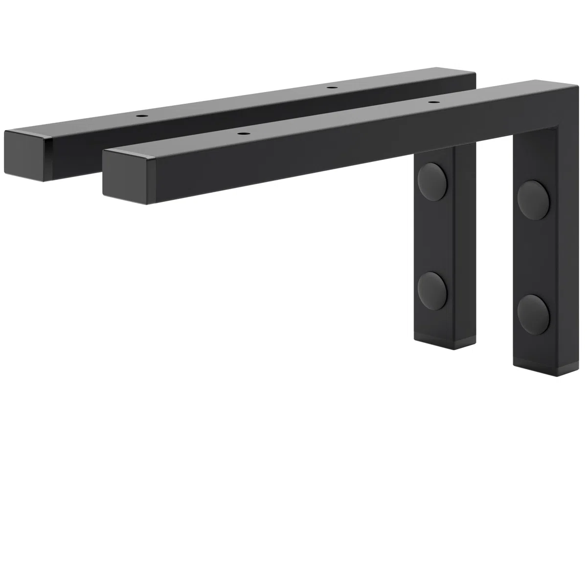 HOLZBRINK Escuadras para estanterías 30x15 cm HLA-B (2 uds.) | Escuadras metalicas para encimera de lavabo baño, soportes estanterías | Color: Negro