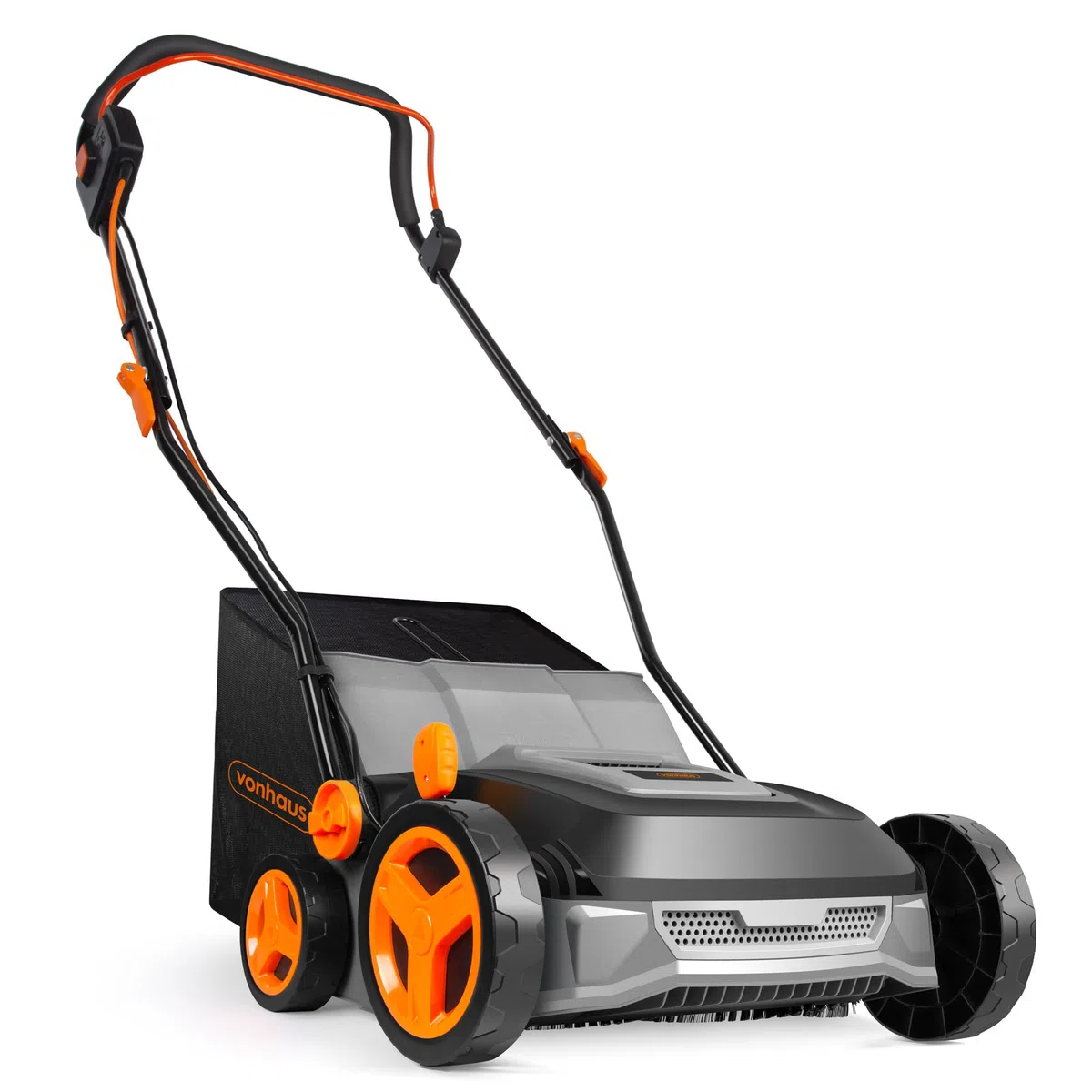 VonHaus Cepillo para Césped Artificial - Peinadora Barredora de Césped Artificial con Bolsa de Recogida, 5 Alturas Ajustables, 330-380 mm de Ancho de Trabajo y Asa Plegable (1800 W)