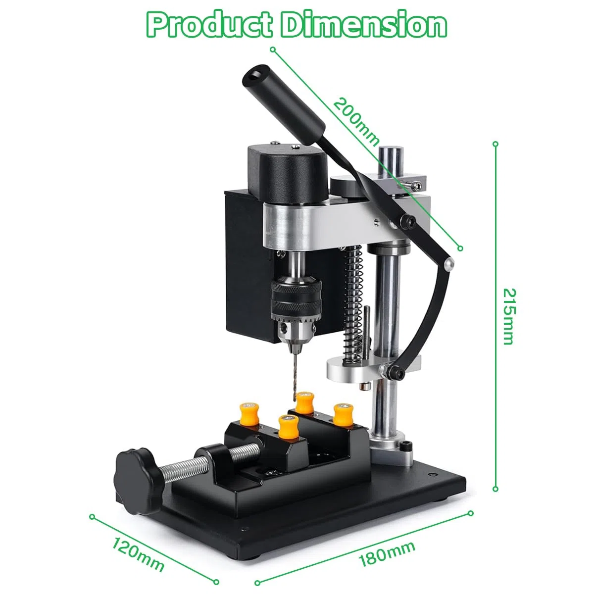 Taladro de Columna, Taladro De Banco Eléctrico De 250 W, Taladro De Prensa Ajustable De 5 Velocidades, Perforación De 40mm, Taladro Eléctrico Multifunción Para Perforación Directa De Metal, Madera