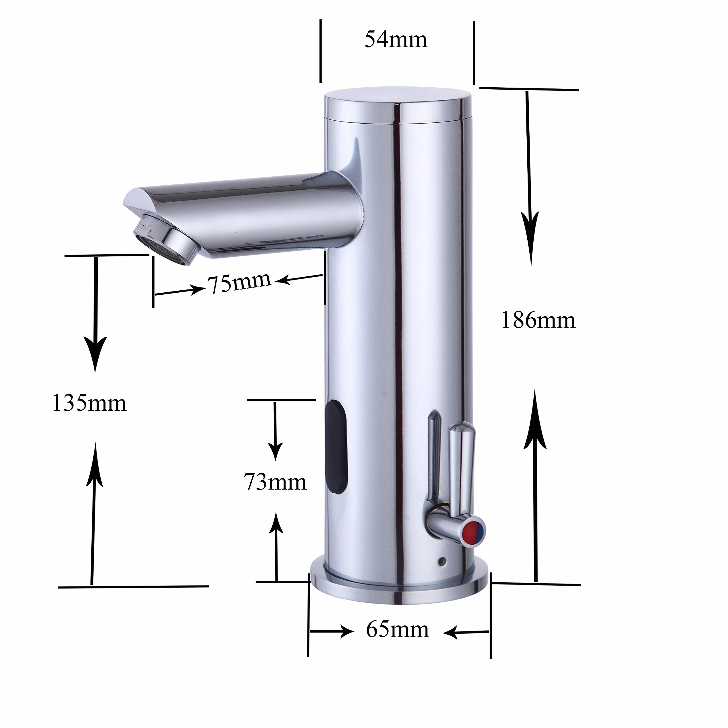 GANGANG Sensor Grifo Automático,Grifo Electrónico con Sensor para Baño Infrarrojo sin Contacto,Grifo de Lavabo de Superficie de Cobre Cromada Anti-Picaduras mezclador de 2 Aguas (Caliente y Fría)